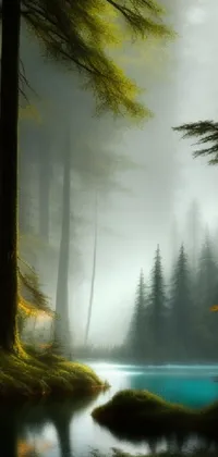 Experience a peaceful, misty wilderness on your phone with this stunning live wallpaper