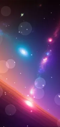 This live phone wallpaper features dynamic stars on a stunning backdrop of galaxies and space