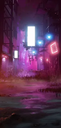 Atmosphere Purple Electricity Live Wallpaper