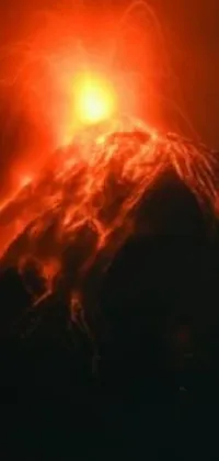 Experience the captivating beauty of a volcanic eruption with this stunning phone live wallpaper by sumatraism