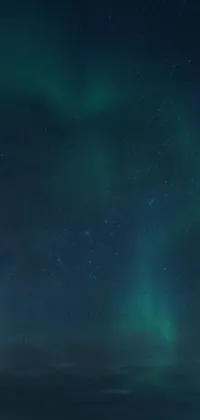 This live phone wallpaper showcases the beautiful aurora lights in the night sky over a serene body of water