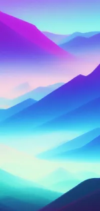 Download A Purple And Blue Background With A Mountain And Mountains