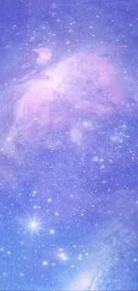 This stunning <a href="/">phone live wallpaper</a> features a vibrant painting of a starry sky and a detailed microscopic image, showcasing a beautiful space planet with a heavenly purple nebula background