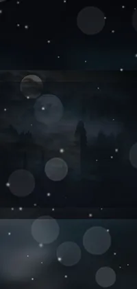 This phone live wallpaper features a stunning clock tower with a full moon in the background set against a bokeh forest background