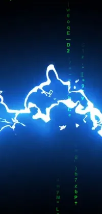 This exciting live wallpaper features various digital renderings including lightning bolts bursting through a computer screen, intricate glowing blue vein ASCII art, and an underwater glittering river