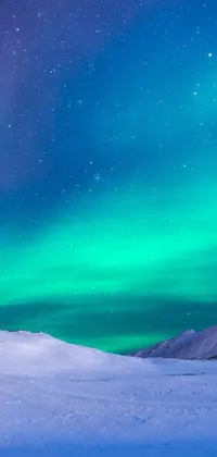 This stunning live wallpaper features a beautiful snowy landscape with a group of people standing on top of a snow-covered slope