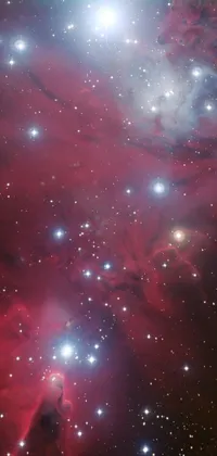 This phone live wallpaper depicts a star-filled sky with a beautiful portrait in the center