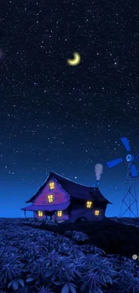 Background Of Star Night Illustration In Quiet City, Night, Night Sky,  House Background Image And Wallpaper for Free Download
