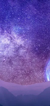 This live wallpaper boasts a gorgeous space art aesthetic that is sure to captivate