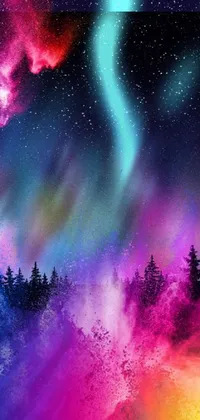 This phone live wallpaper brings the beauty of the Northern Lights to your device