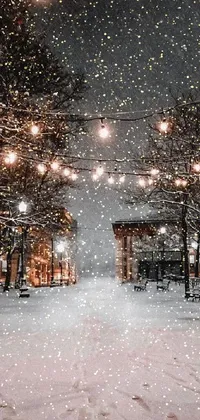 Atmosphere Street Light Snow Live Wallpaper