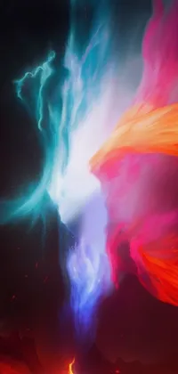 Get lost in the digital art of a midnight fire with this stunning live wallpaper
