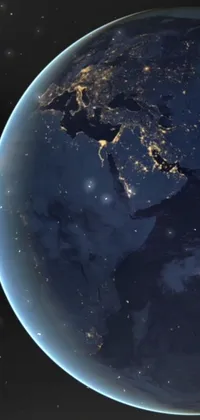 Transform your phone with a captivating and dynamic live wallpaper featuring an awe-inspiring view of Earth from space at night