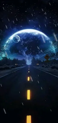 Decorate your phone with this enchanting live wallpaper! Featuring a stunning digital artwork of a road surrounded by space, this Tumblr-inspired creation captures the beauty of the multiverse