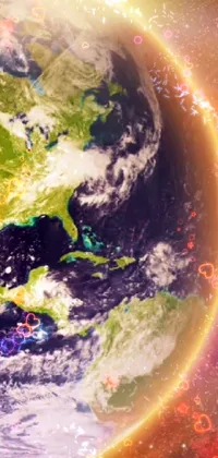 Explore the beautiful planet earth in space with this stunning live wallpaper