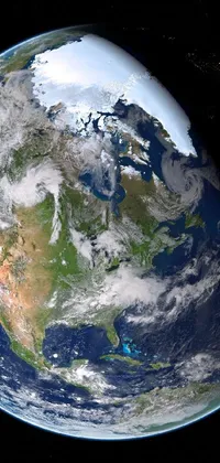 Get mesmerized by this phone live wallpaper featuring a stunning depiction of Earth seen from space