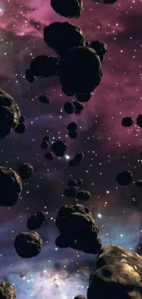 Transform your phone screen with our futuristic phone live wallpaper featuring a mesmerizing display of flying rocks in space! This space-themed design comes with a stunning encrypted metaverse-inspired backdrop that creates a unique, immersive visual experience