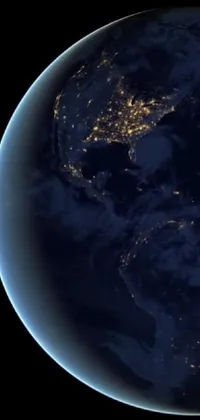 This phone live wallpaper offers a breathtaking view of Earth from space at night