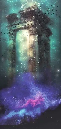 This live wallpaper features an enchanting clock tower rising tall in a body of water
