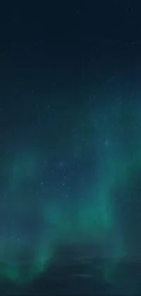This phone live wallpaper showcases the mesmerizing aurora lights above a serene body of water