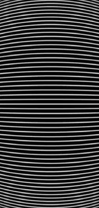 This elegant black and white striped sphere live wallpaper is a visually mesmerizing addition to any phone display