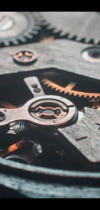 Experience the intricate beauty of timepiece gears up close with this stunning live wallpaper
