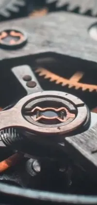Get mesmerized by the intricate gears of a classic watch in this phone live wallpaper
