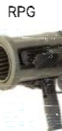 This live wallpaper features a detailed close-up of a machine gun on a stark white background