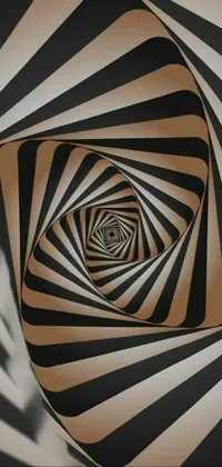 This phone live wallpaper features stunning digital art in a black and white spiral design
