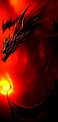 This phone live wallpaper showcases a striking image of a dragon