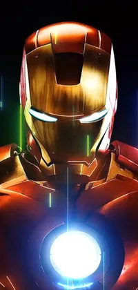 This live wallpaper features a close-up of Iron Man's helmet in a modern and trendy vector art style, perfect for Tumblr and iPhone 15 backgrounds