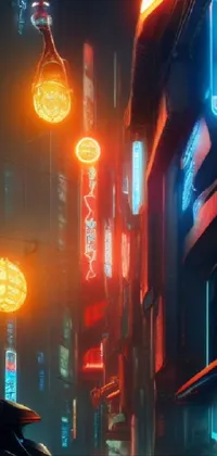 This live wallpaper showcases a captivating cyberpunk scene, featuring a car driving down a city street at night