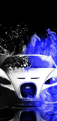 Looking for an exciting phone live wallpaper to jazz up your screen? Check out this incredible white sports car with blue flames! It's a perfect blend of modern aesthetics and powerful energy that are sure to impress and get compliments