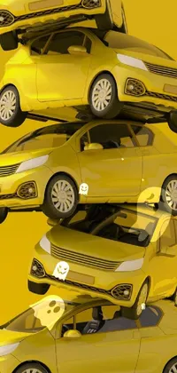 This lively and dynamic phone live wallpaper showcases a stunning 3D rendering of a stack of cars piled on top of each other in a towering column