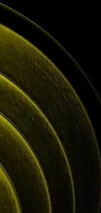 This live wallpaper features a captivating close-up of a bowl on a table, captured in a microscopic photograph with a gradient black, green, and gold palette