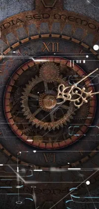 This phone live wallpaper features a stunning close up of a clock on a wall