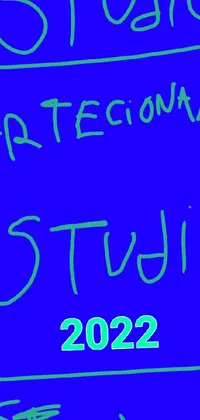 Azure Blue Handwriting Live Wallpaper