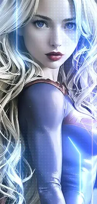 Get ready for an epic wallpaper experience with this stunning digital rendering of a superheroine in the style of Supergirl