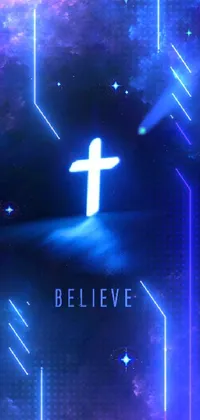 Get stunning phone live wallpaper with a cross and "believe" text