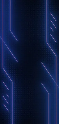 This phone live wallpaper features a dark blue background, intricate cyberpunk signs, and digital art by Josef Dande