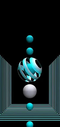 Looking for a stunning live wallpaper for your phone? Look no further than this black and cyan "Spheres" design! Inspired by the work of famed artist Herbert Bayer, this wallpaper features a group of floating spheres in striking shades of black and cyan