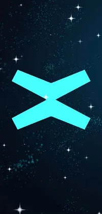 This phone live wallpaper features a striking close-up of a blue sign on a black background