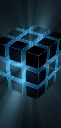 Azure Rectangle Material Property Live Wallpaper