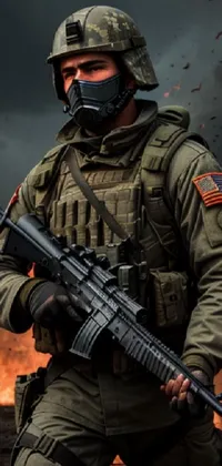 Ballistic Vest Military Camouflage Squad Live Wallpaper