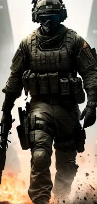 Ballistic Vest Sleeve Military Person Live Wallpaper