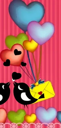 Balloon Cartoon Pink Live Wallpaper