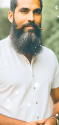 Beard White Fashion Live Wallpaper