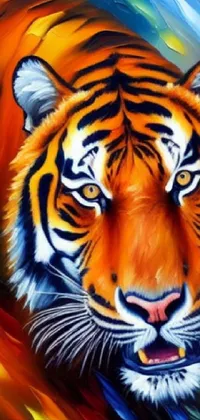 This live wallpaper showcases a stunning neo-fauvism airbrush painting of a tiger by artist Zahari Zograf