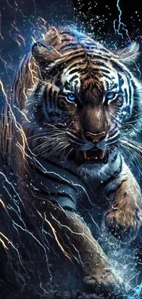 Bengal Tiger Water Siberian Tiger Live Wallpaper