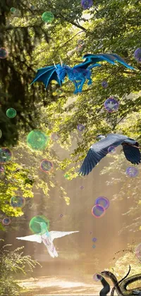 Elevate your phone's display with the "Flying Birds" live wallpaper
